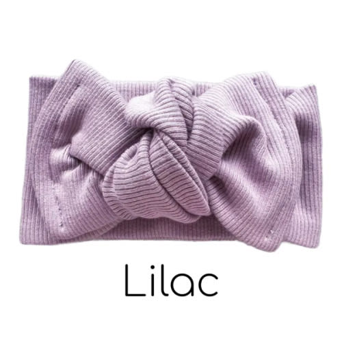 Organic Ribbed Cotton Baby and Newborn Headwrap: Adjustable Knotted Bow