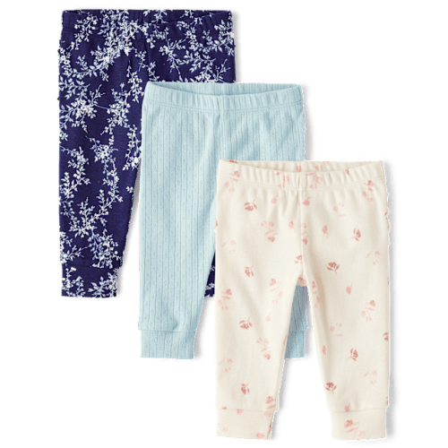 Girls Floral Ruffle Leggings 3-Pack - Homegrown by Gymboree - Blue