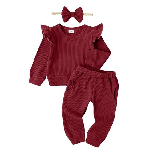 Mioglrie Baby Girl Clothes Infant Toddler Girls Fall Winter Outfits Sweatshirts Clothing Set 3 6 12 18 24 Month 2T 3T