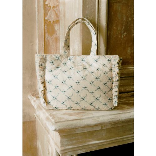 Embroidered Floral Tote Bag - Ecru flowers