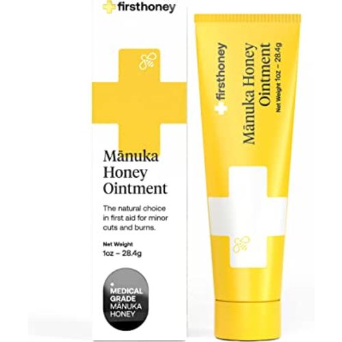 First Honey Wound Healing Ointment [ 1oz - 28.4g ] | 100% Active Leptospermum | Fast Relief & Skin Repair | Manuka Honey from New Zealand | Antibiotic Free Burn Care, Scar Gel, Dressing Aid