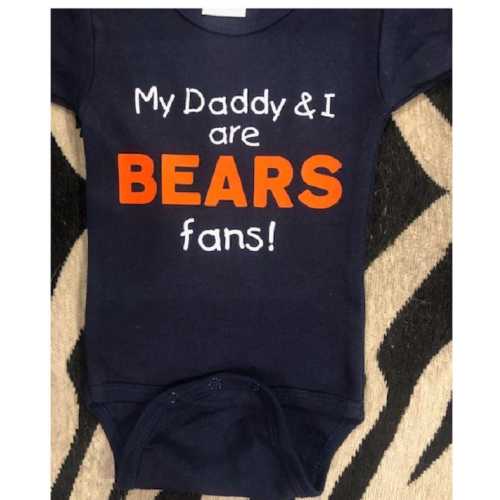 Chicago Bears Baby Onesie ® "My Daddy & I are Football Fans" Infant Bodysuit One Piece