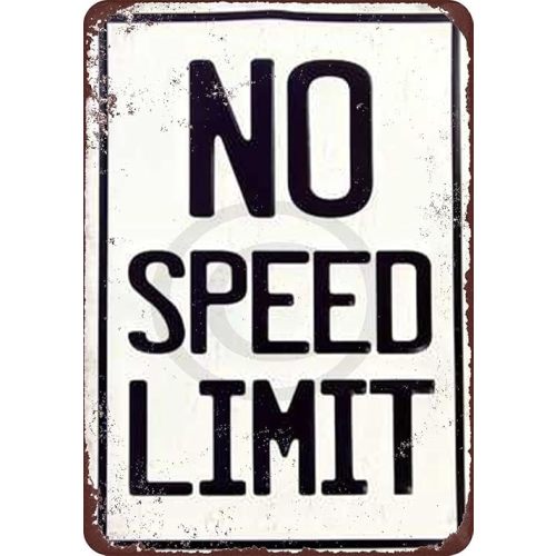 Custom Kraze No Speed Limit Vintage Reproduction Metal Sign 8 x 12
