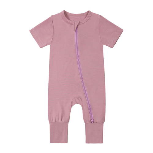 Ediodpoh Baby Rompers Footless Pajamas Zipper Short Sleeve Sleeper Jumpsuit Baby Kids Bodysuits Hot Pink 3-6 Months