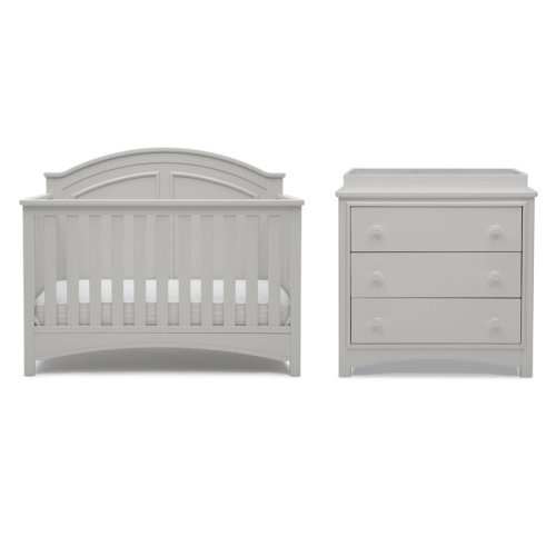 Delta Children Perry Convertible 2-piece Nursery Furniture Set. Moonstruck Grey & Reviews | Wayfair