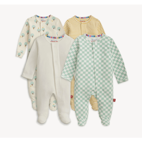 Magnetic 4-Pack Footie – Magnetic Me - 6-9 M, Green Sprout