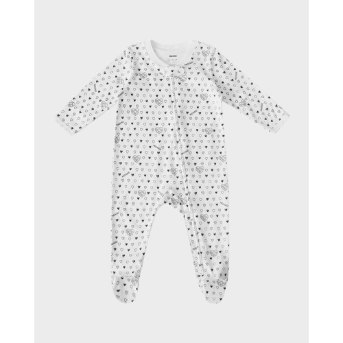 x Roller Rabbit Kid's Quilted Hearts Cotton Footie Pajamas, Size 3M-9M