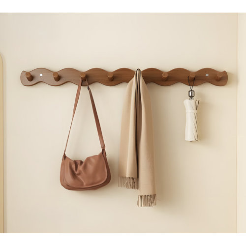 Orren Ellis Wall Mounted Coat Rack With Hooks, Space Saving Wall Hanging Organizer For Hats, Coats, Towels And Bags, Durable Bathroom And Entryway Storage Solution8 Hooks & Reviews | Wayfair