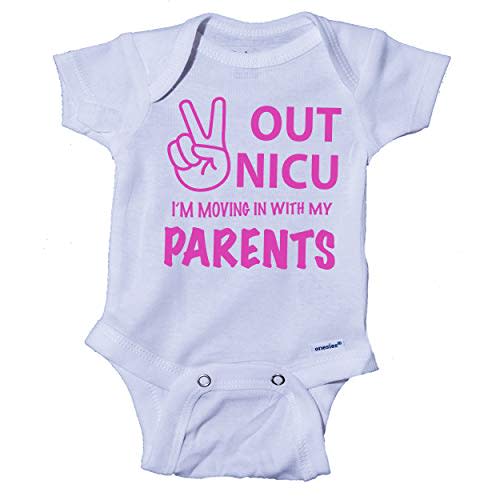Ink Trendz Peace Out NICU I'm Going Home With My Parents NICU Baby Onesie NICU Graduate