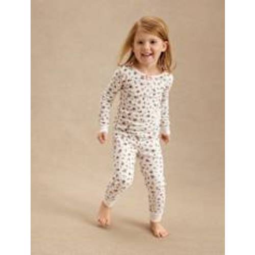 Girls Long Sleeve Floral Snug Fit Pointelle Pajamas - Gymmies - WHITE | Gymboree