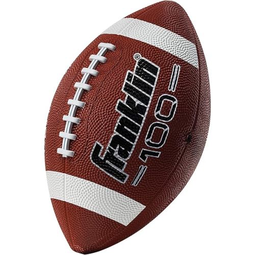 Franklin Sports Kids Junior Grip-Rite Youth Junior Size Rubber Footballs - Peewee Kids Durable Outdoor Footballs - Single & Bulk Packs Available