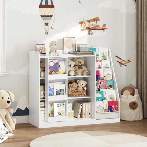 MAHANCRIS Kids Bookshelf And Toy Storage Kids Toy Storage Organizer | Wayfair