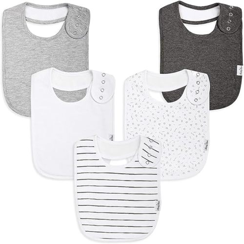 KiddyStar Drool Bibs for Babies – Organic, Unisex, Soft Absorbent Teething Bibs with Adjustable Snaps
