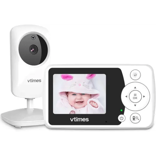 Baby Monitor No WiFi 2.4" Screen, Video Baby Camera Monitor Night Vision, 1000ft Range, 2X Zoom, Ideal for Elderly Pet (NO Charging Plug)