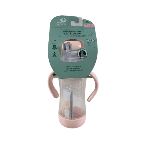 Green Sprouts Glass Sip And Straw Cup, Pink