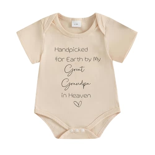 Baby Handpicked for Earth Pregnancy Announcement Romper for Family | Forever Protected By My Grandma In Heaven, Sentimental New Baby Bodysuit, Grandmother Baby Romper, New Baby Reveal Idea