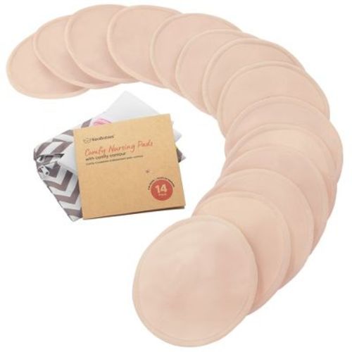 KeaBabies 14pk Washable Nursing Pads, Organic Reusable Breast Pads for Breastfeeding, Nipple Pads, Breastfeeding Essentials