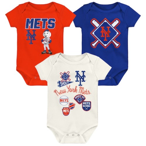 Newborn New York Mets Outerstuff Home Plate 3-Piece Creeper Set