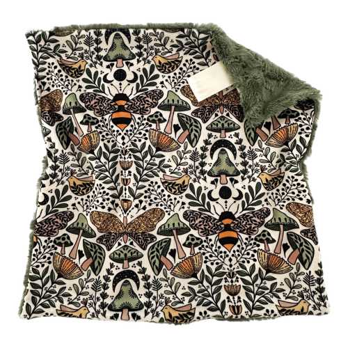 Botanical Bees Minky Lovey: Woodland Baby Security Blanket