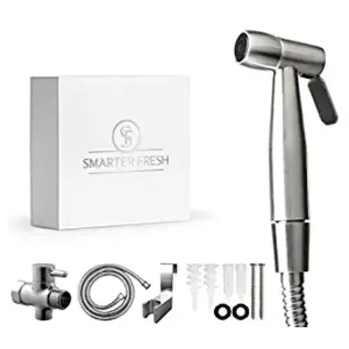 Diaper Sprayer – Superior Splatter-Proof Stainless Steel Bidet Attachment for Toilet Sprayer Cleans The Messiest Cloth Diapers – Complete Diaper Washer Hand Held Bidet Sprayer for Toilet