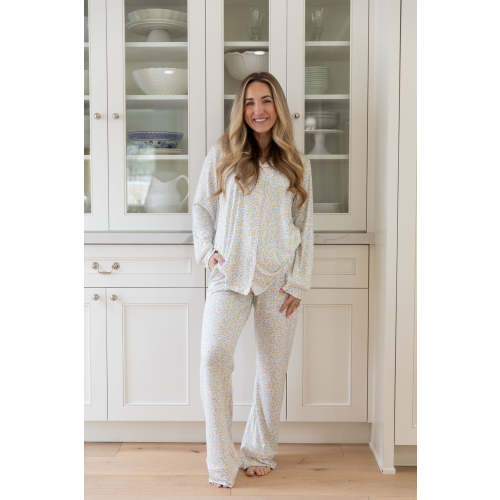 PASTEL FLORAL | WOMEN'S BUTTON UP LONG SLEEVE SET