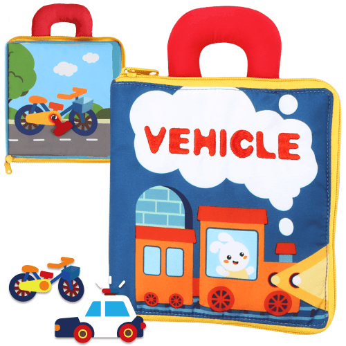 Adofi Soft Cloth Baby Books with Sensory Toys, Activity Book, Touch and Feel, 1 Piece