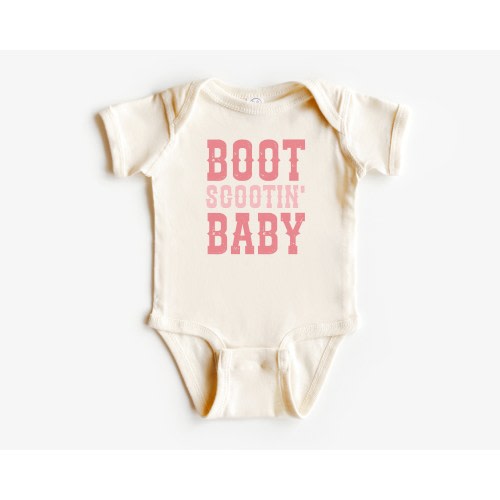 Boot Scootn’ Baby, Pink, Infant Bodysuit | Pregnancy Announcement | Future Cowgirl | Baby Gir Shower Gift | Wild West, Western, Rodeo Style