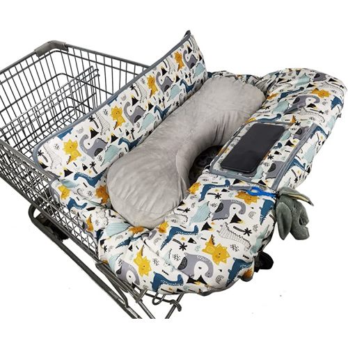 Shopping Cart Cover for Baby/Toddler, Cozy High Chair Cover, with Removable seat positioner, Dinosaur