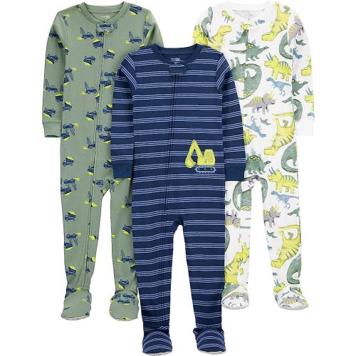 Simple Joys by Carter's Baby Boys 3 pack Snug Fit Footed Cotton Pajamas
