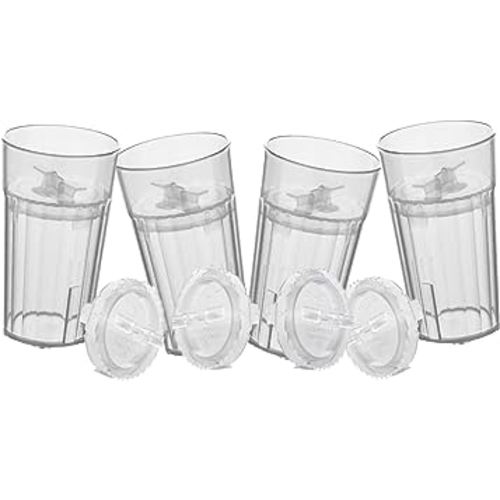 Reflo Smart Cup (Clear 4-Pack) Open Training Cup, Toddler Cup, No Suction 6oz, 360 Control-Flow, USA MADE Premium High-Impact Plastic