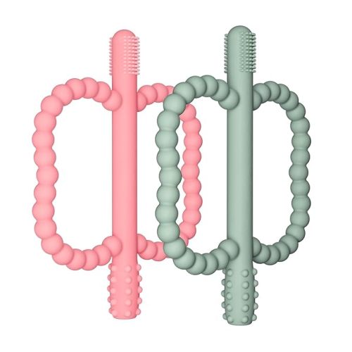 2 Pack Baby Silicone Teething Toys, Teething Sticks for Babies,Silicone teether Tubes for Baby Girl,BPA Free, Soothe Gums for 0-6 3-12 18-36 Months, Newborn Infants Toddler Sensory Chew Toys