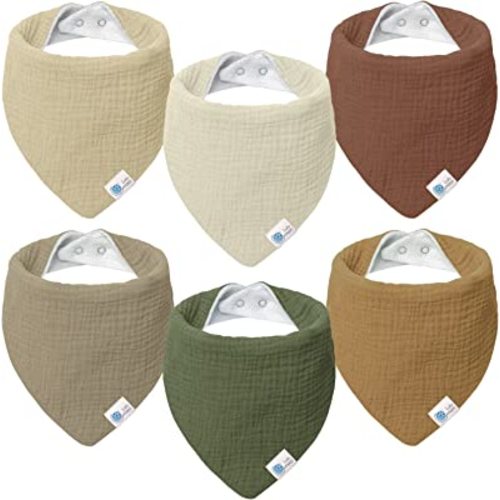 Muslin Baby Bibs 100% Cotton Baby Bandana Drool Bibs for Teething and Drooling