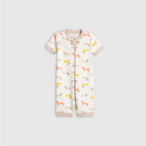 100% Organic Cotton Shortie Onesie Pajama in Puppies