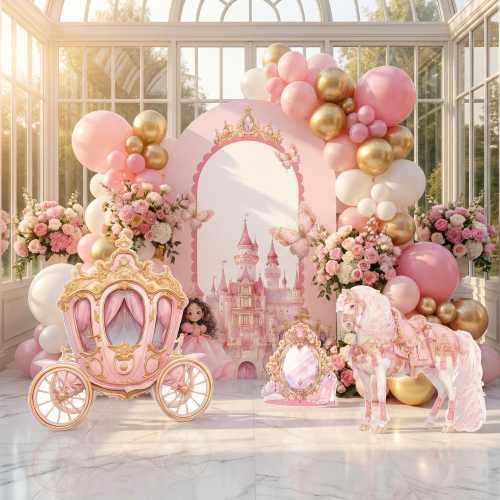 Pink Baby Princess Cutout, Storybook Baby Shower, Backdrop, 1st Birthday, Girls Birthday, Welcome Sign, Castle, Princess Carriage, Fairytale