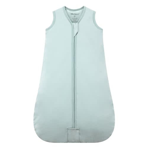 Mosebears Sleep Sack Baby Winter Wearable Blanket with 2-Way Zipper,2.5 TOG Cotton Sleep Sack Unisex (Calm Sage, 6-12 Months)