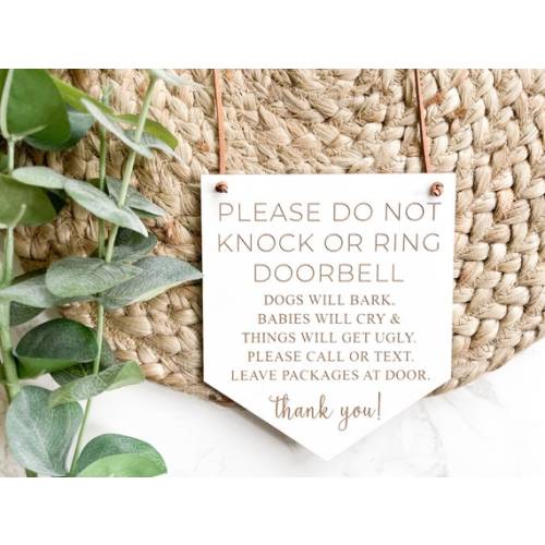 Baby Sleeping Sign Don't Ring Doorbell Front Door Sign - Etsy