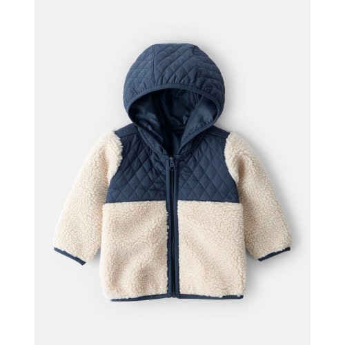 Baby Boy Color Block Hooded Zip-Up Jacket - Khaki/Navy - Carter's | Carter's