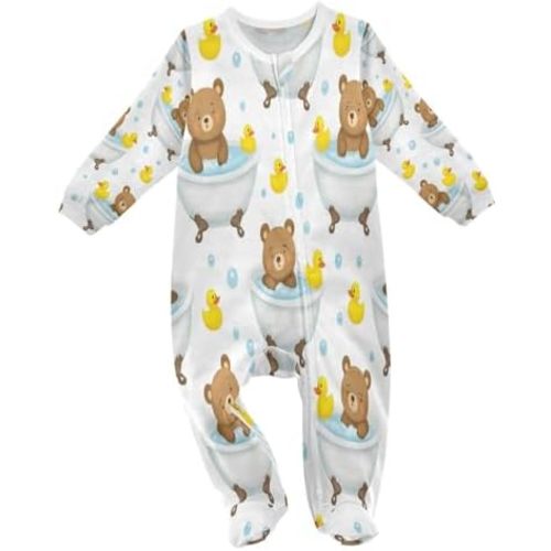 Dussdil Baby One-Piece Footies Newborn Rompers Pajamas Cotton Footed Pjs for Sleep Play Boys Girls 3-24 Month