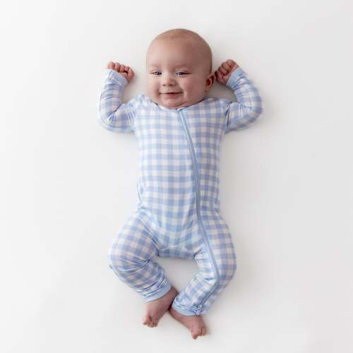 Zippered Romper in Gingham Breeze