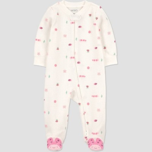 Carter's Just One You® Baby Girls' Bug Graphic Sleep N' Play - Ivory/Pink 0-3M
