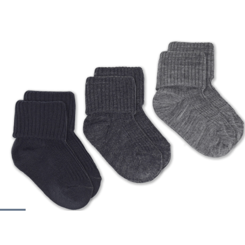 Wool Socks, Baby and Toddler, Light & Dark Slate