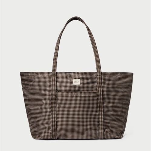 Dina Brown/Black Check Travel Tote | Tote | Handbag