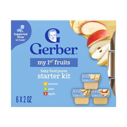 Gerber My 1st Fruits Starter Kit, Banana, Pear & Apple Puree, 2 Ounce Tubs, 2-Pack (Set of 6)