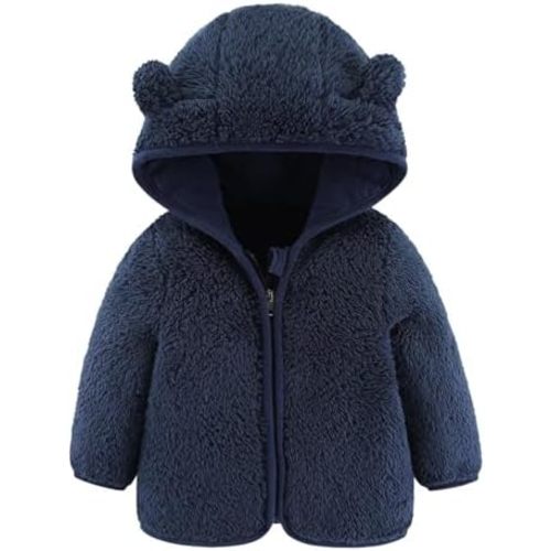 Gajaous Infant Baby Boys Girls Cartoon Fleece Jacket Hooded Coat with Ears Warm Zipper Up Outwear