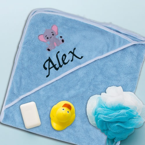 Infant Hooded Towel - Personalized Baby Bath Towel - Customized Baby Bath Wrap