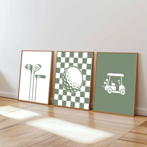 Golf Nursery Decor Set of 3 Prints, Golf Nursery, Digital Prints, Boho Golf Boys Room Decor, Playroom Golf Wall Art, Golf Bedroom Prints
