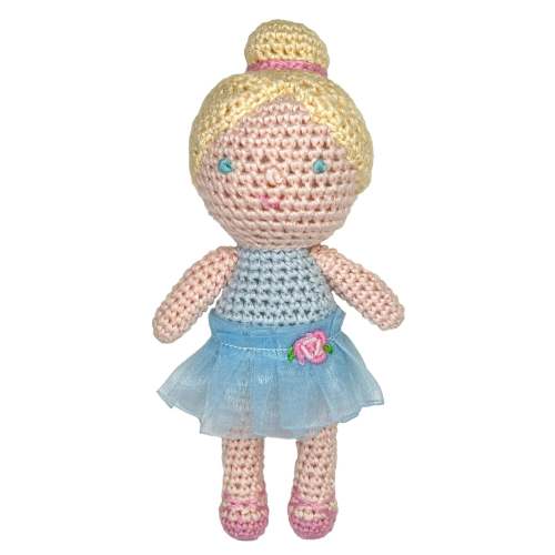 Ballerina Bamboo Rattle - Blue