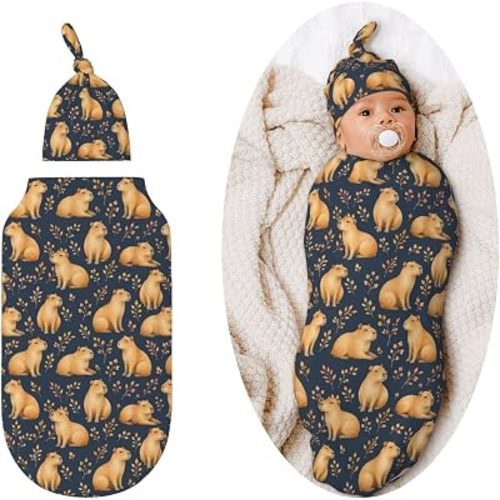 Capybaras Swaddle Blankets Soft Receiving Blanket Baby Swaddle Wrap for Baby Girls Boys