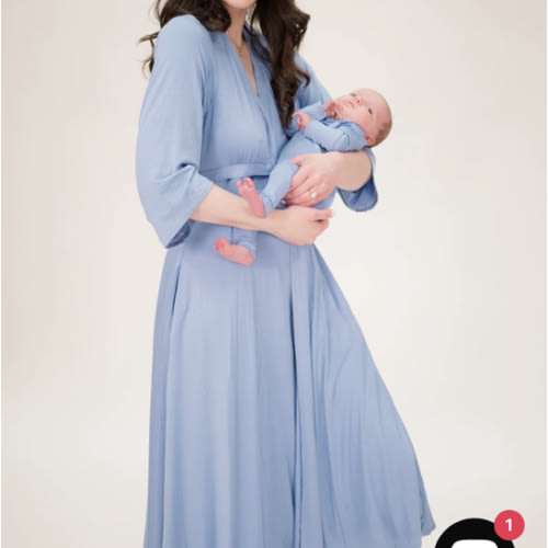 Lila Labor & Postpartum Gown in Periwinkle Blue