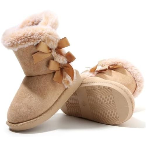 Femizee Girls Boys Warm Winter Boots Kids Outdoor Snow Boots(Toddler/Little Kid)